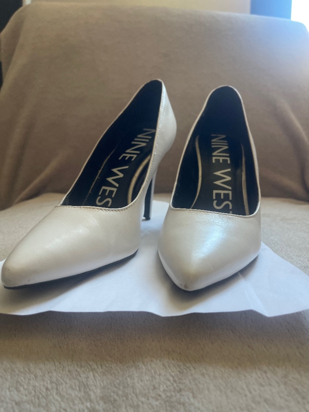 White Nine West Heels